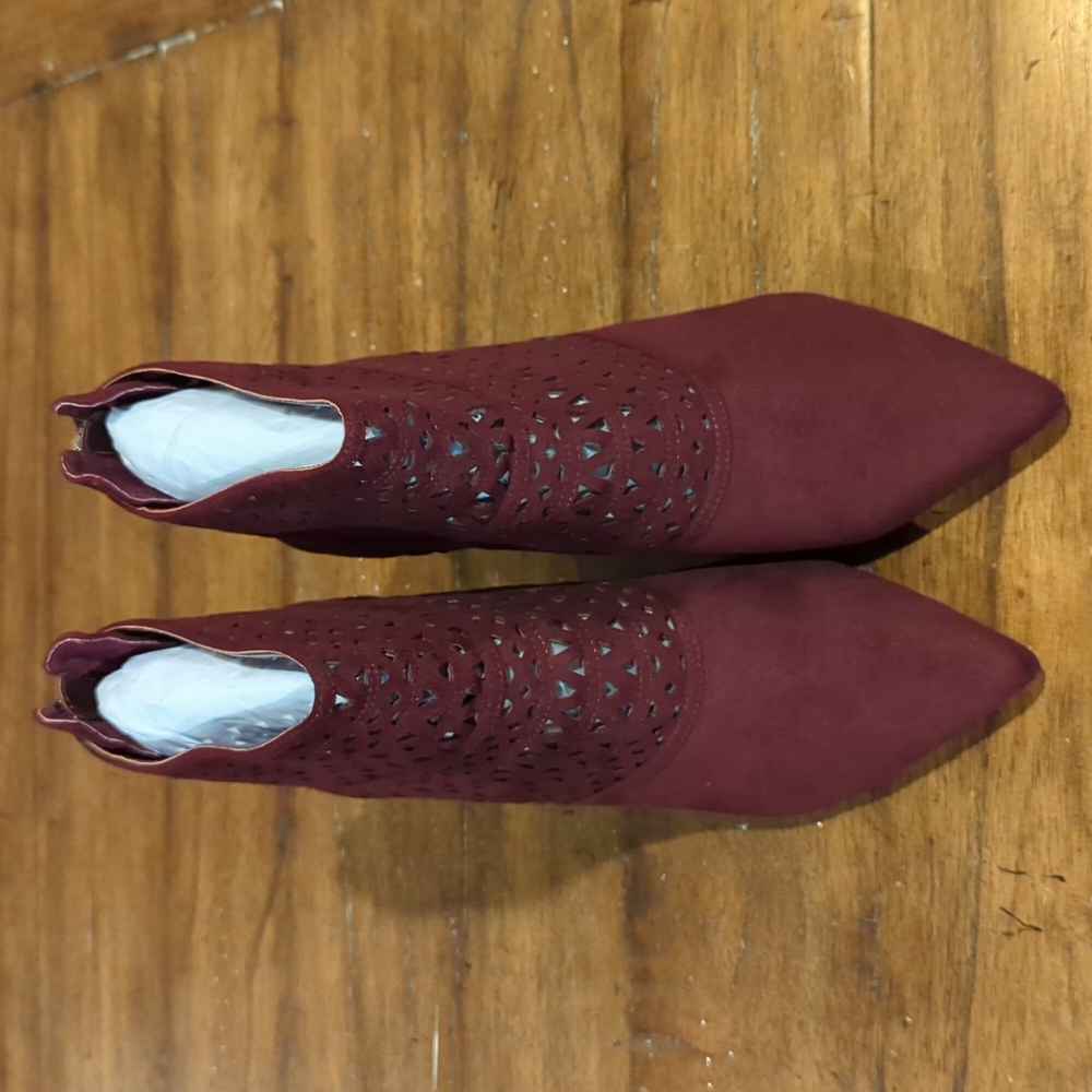 White House Black Market laser cut Faux suede booties sold out!! - Picture 2 of 3